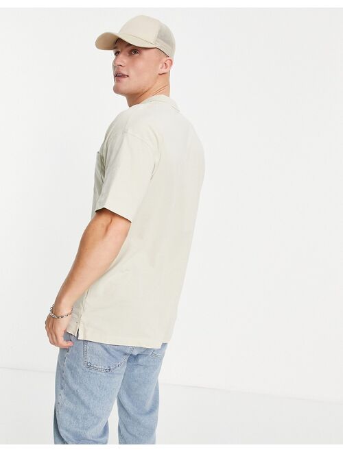 New Look oversized polo in stone