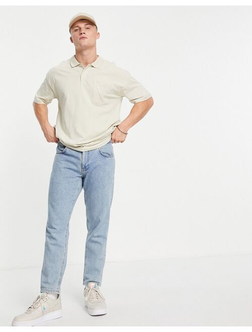 New Look oversized polo in stone