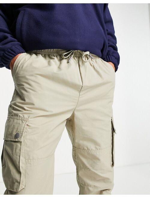 New Look cargo trackpants in stone