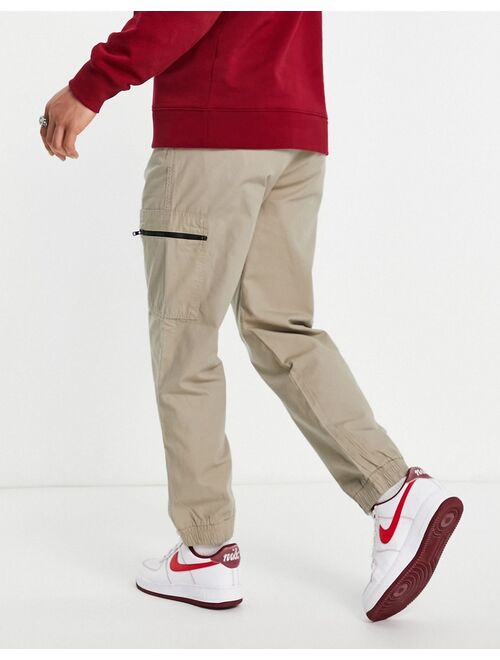 New Look cargos with zips in stone