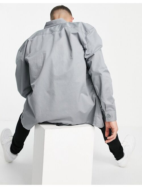 New Look relaxed fit overshirt in washed gray