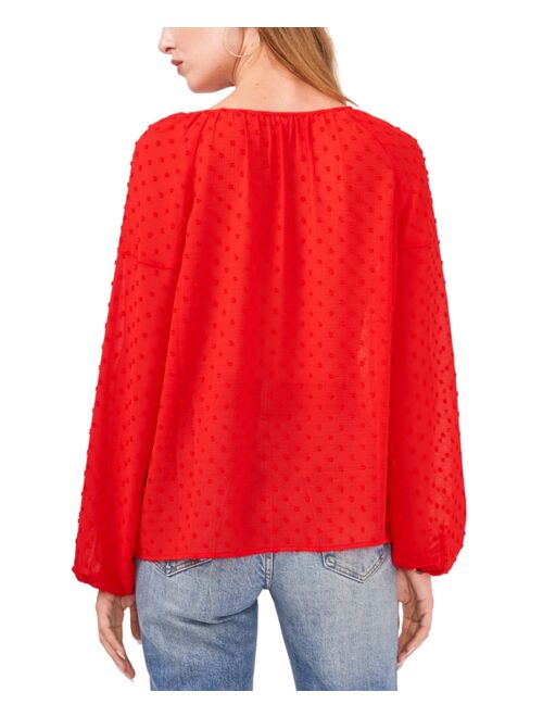 Vince Camuto Swiss Dot Peasant Blouse