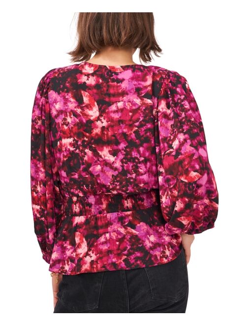 Vince Camuto Printed Peplum Blouse