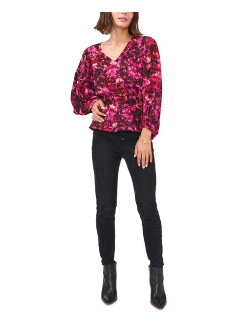 Vince Camuto Printed Peplum Blouse