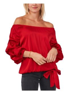 Off-The-Shoulder Balloon-Sleeve Top