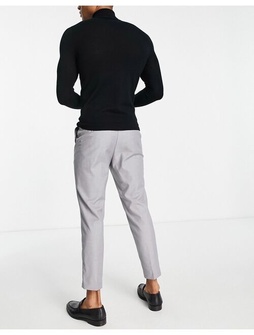 New Look pleated smart pants in gray