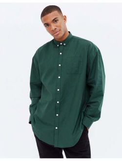 long sleeve 90's oversized oxford shirt in green