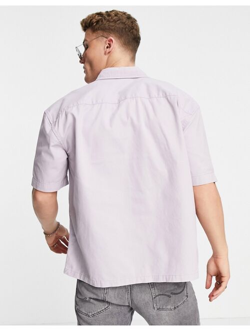 New Look short sleeve boxy shirt in lilac