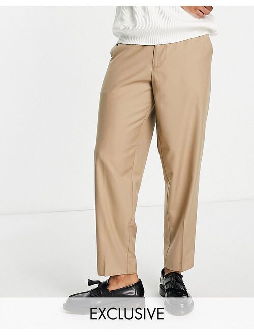 New Look oversized fit smart pants in tan