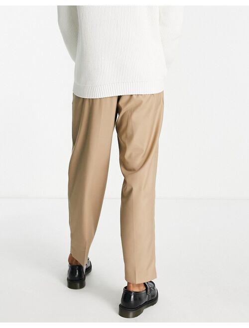 New Look oversized fit smart pants in tan