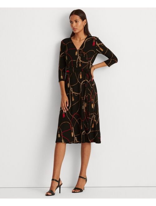 Polo Ralph Lauren Tassel-Print Surplice Jersey Dress