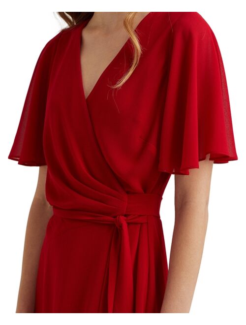 Polo Ralph Lauren Georgette Flutter-Sleeve Dress
