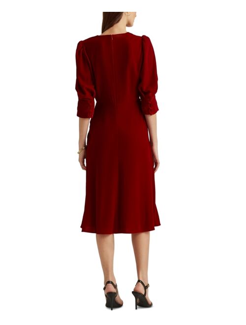 Polo Ralph Lauren Velvet Puff-Sleeve Dress