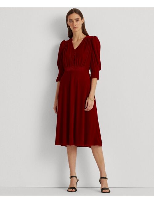 Polo Ralph Lauren Velvet Puff-Sleeve Dress