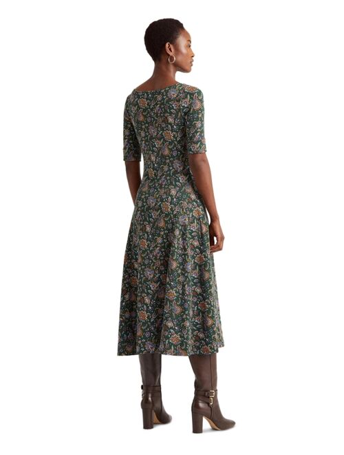 Polo Ralph Lauren Ascot-Print Stretch Cotton Midi Dress