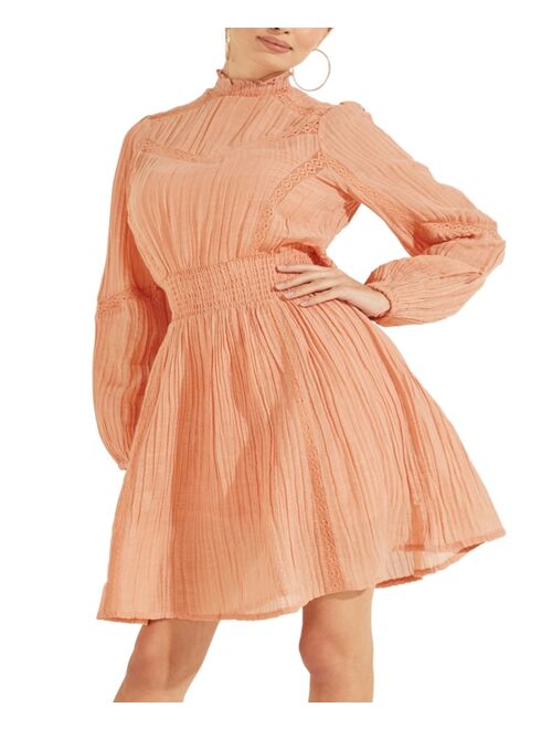 Guess Estelle Smocked Puff-Sleeve Dress