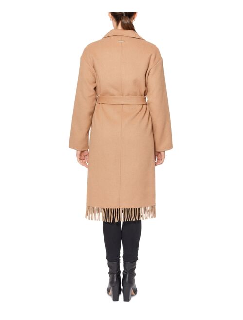 Vince Camuto Women's Double-Breasted Belted Fringe Coat