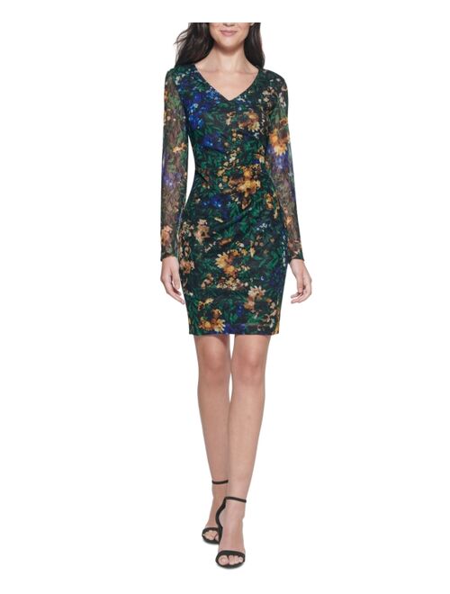 Guess Printed Lace Sheath Dress