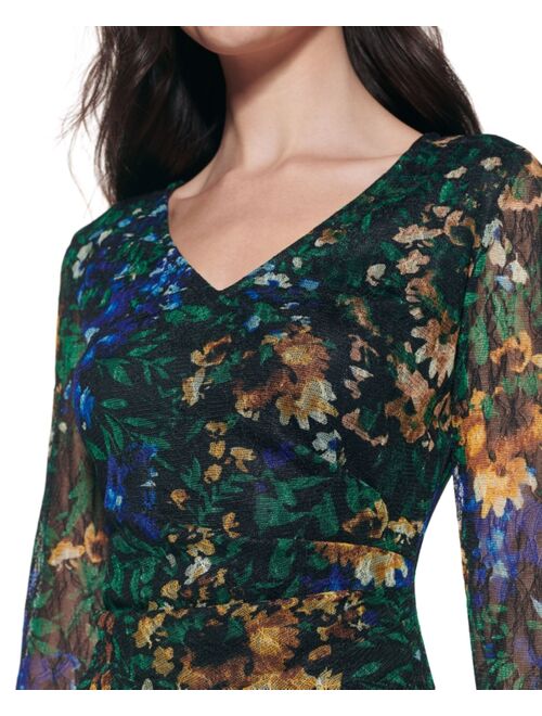 Guess Printed Lace Sheath Dress