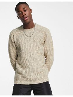 textured knit sweater in beige