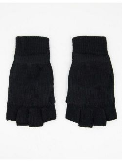 fingerless gloves in black
