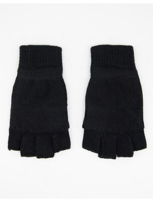 Only & Sons fingerless gloves in black