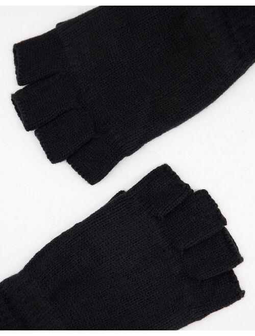 Only & Sons fingerless gloves in black