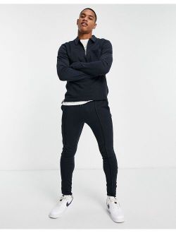sweatpants with pintucks in navy - part of a set