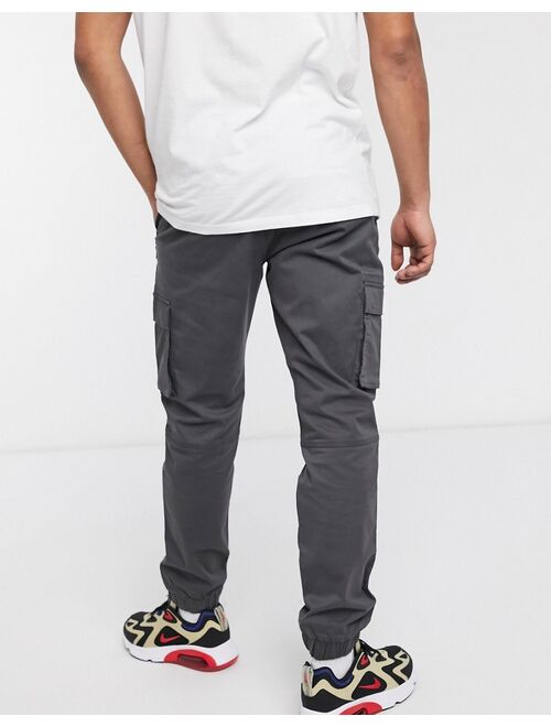 Only & Sons slim fit cargo with cuffed bottom in gray