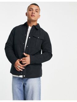 padded worker jacket in black