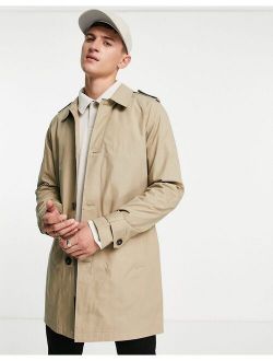single breasted trench in beige