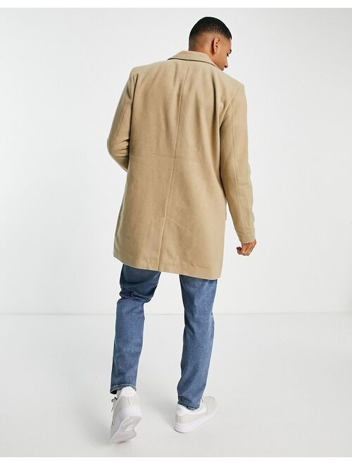 Only & Sons car coat in beige