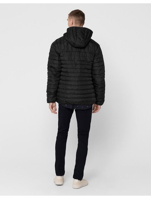 Only & Sons quilted hooded jacket in black