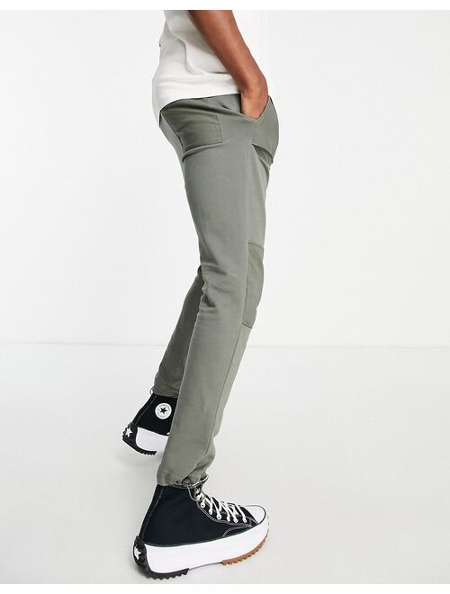 Only & Sons organic cotton jersey workwear pants in gray