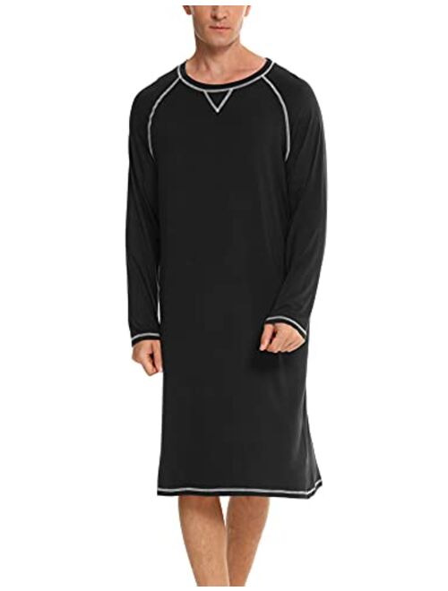 LOLLO VITA Men's Nightgown Comfy Nightshirt Soft Loose Sleepwear