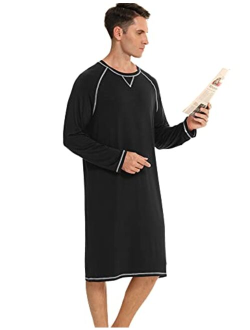 LOLLO VITA Men's Nightgown Comfy Nightshirt Soft Loose Sleepwear