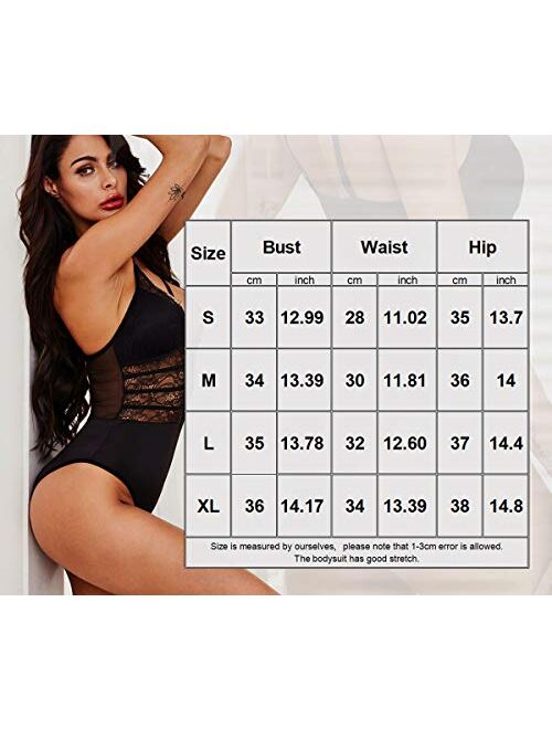 Buitifo Women Sexy Bodysuit One Piece Babydoll Lingerie Lace Teddy Negligee