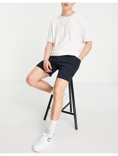 Only & Sons organic cotton jersey cargo shorts in navy