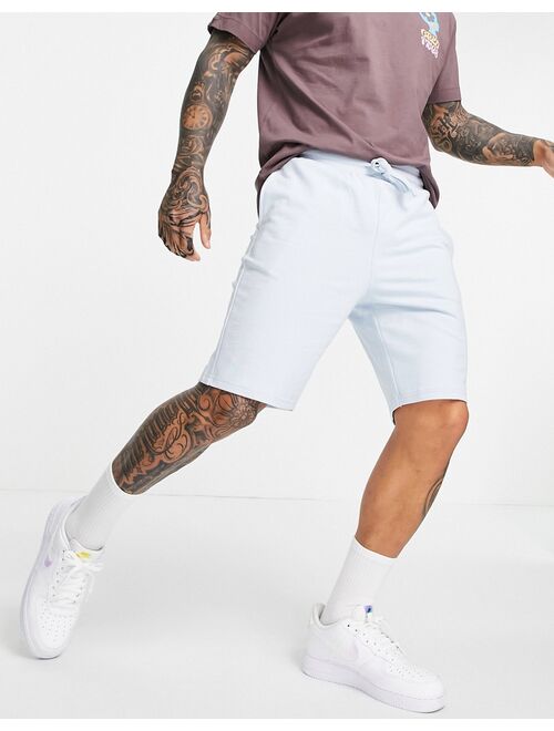 Only & Sons sweat shorts in light blue