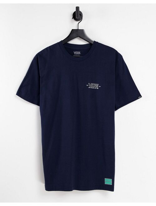 Vans Sequence back print t-shirt in navy