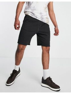 organic cotton washed jersey short in black - part of a set