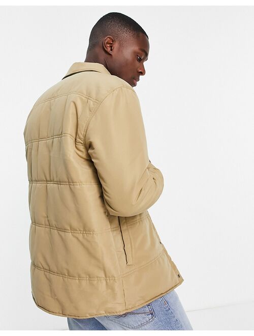 Only & Sons padded work jacket in beige