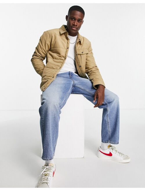 Only & Sons padded work jacket in beige