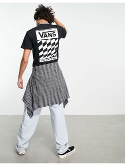 Off The Wall Slanted Checker back print t-shirt in black