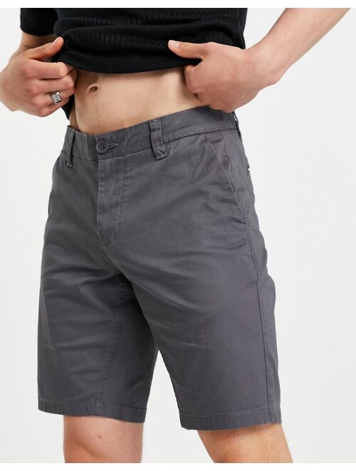 Only & Sons chino shorts in gray