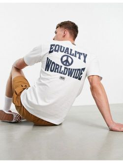 Equality back print T-shirt in white