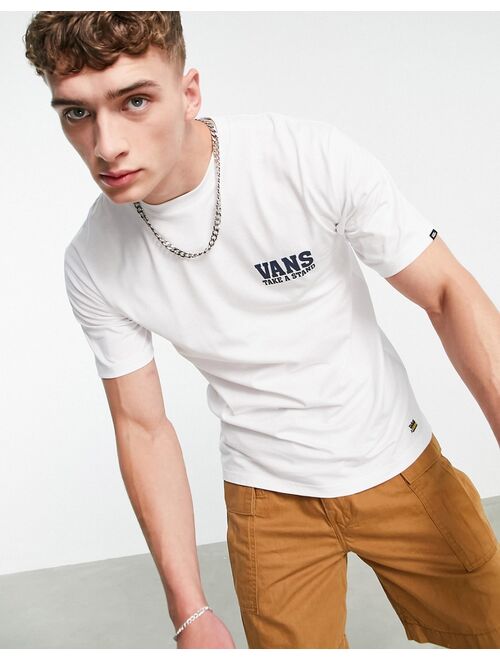 Vans Equality back print T-shirt in white