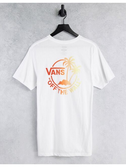 Vans Mini Dual Palm II back print T-shirt in white