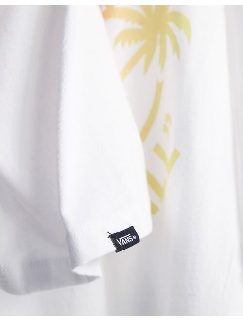 Vans Mini Dual Palm II back print T-shirt in white