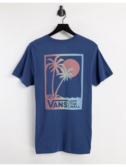 Vintage Boxed Palms back print t-shirt in navy